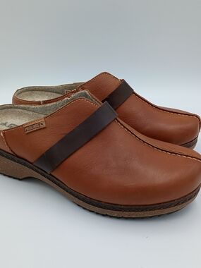 Pikolinos Granada Brown Leather Heel Clogs 37 6.5/7